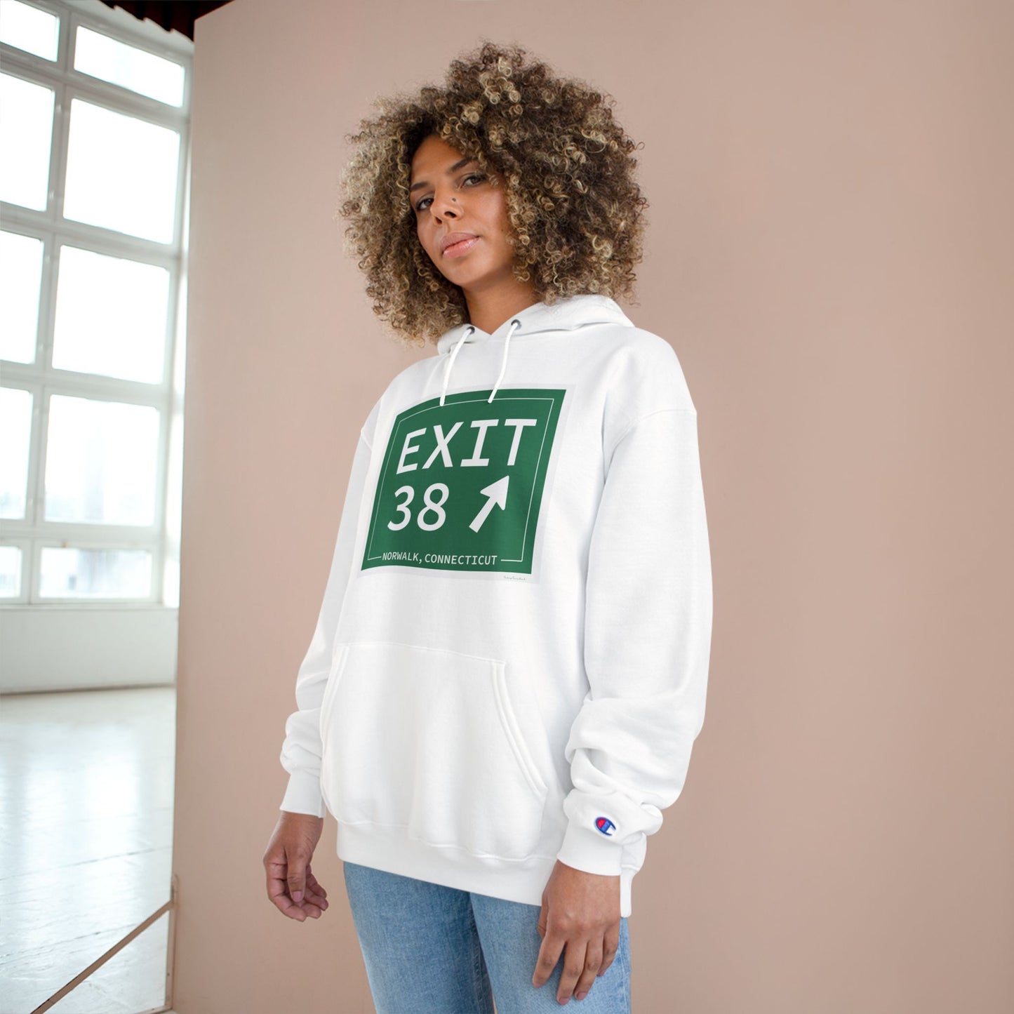 Vintage Exit 38 Merritt Parkway Sign Champion Hoodie