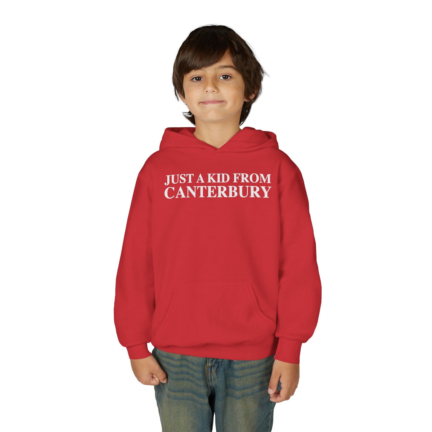Just a kid from Canterbury Youth Heavy Blend Hooded Sweatshirt