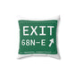 Vintage Exit 68N-E WCP Sign Spun Polyester Square Pillow