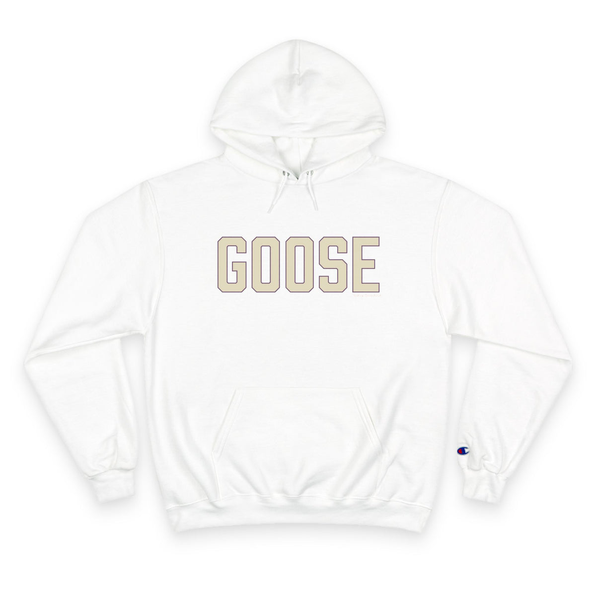 Goose Zip Code Cream & Purple Champion Hoodie