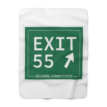 Vintage Exit 55 WCP Sign Sherpa Fleece Blanket