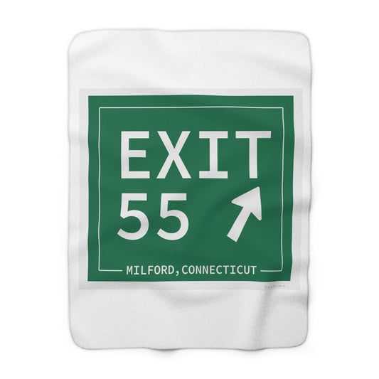 Vintage Exit 55 WCP Sign Sherpa Fleece Blanket
