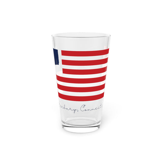 Canterbury Connecticut Flag Pint Glass, 16oz