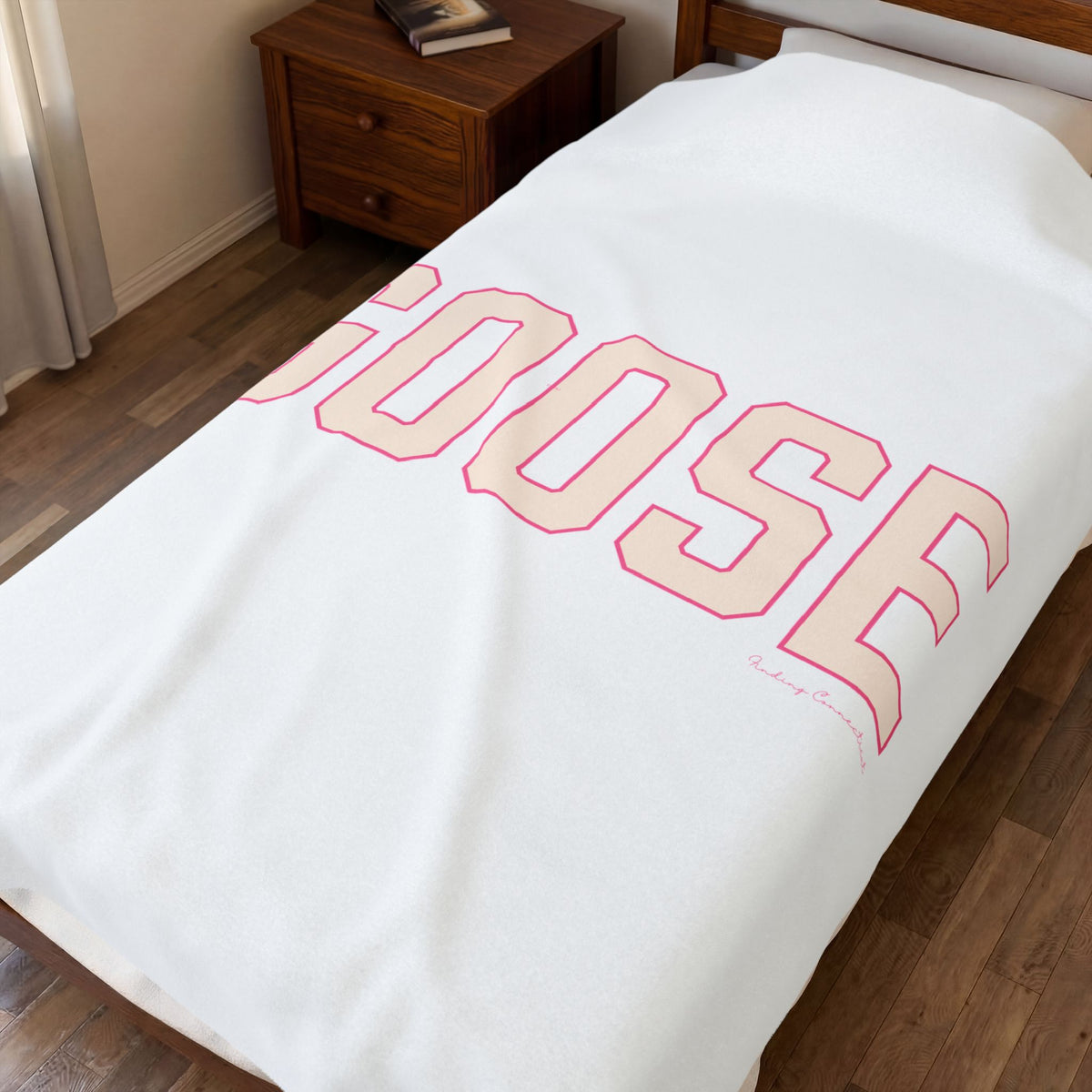 Goose Zip Code Peach & Pink Velveteen Plush Blanket
