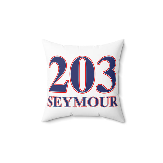203 Seymour Red White & Blue Spun Polyester Square Pillow