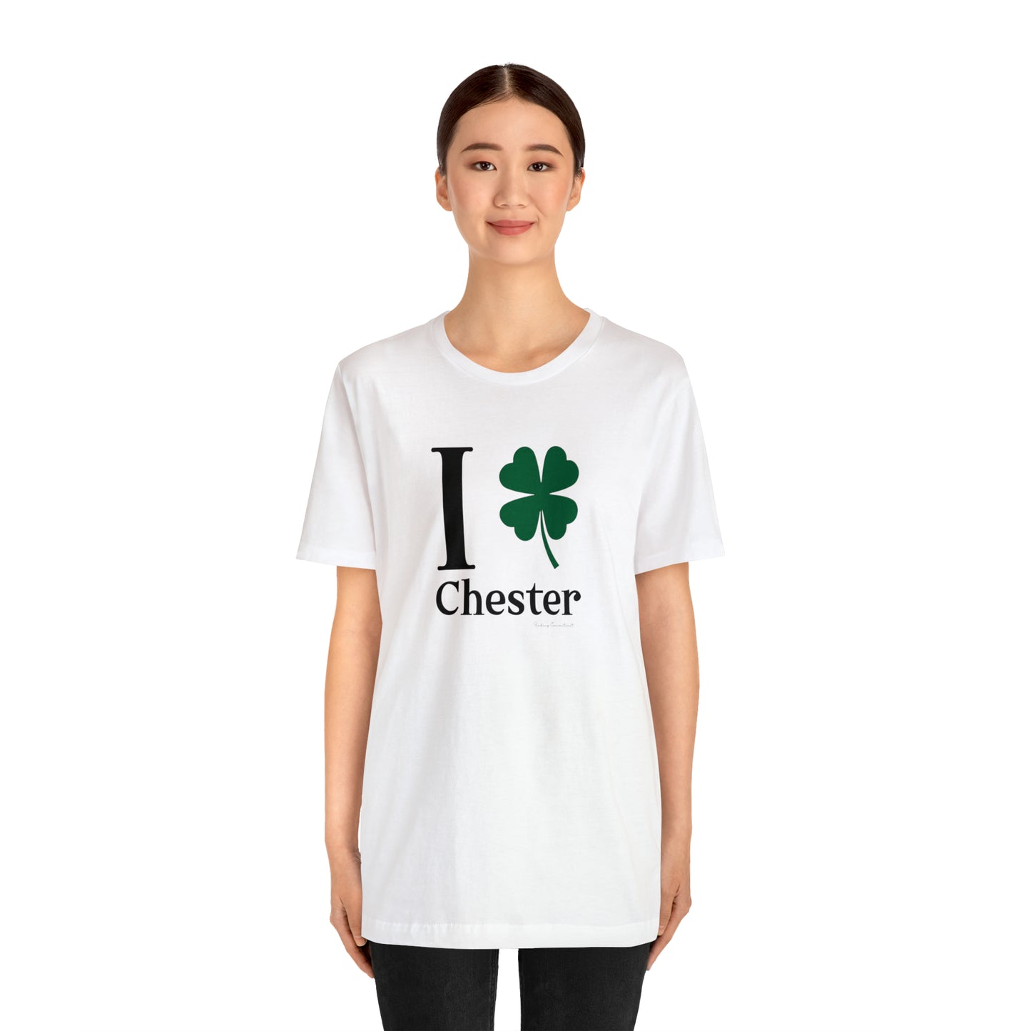 I Clover Chester Unisex Jersey Short Sleeve T-Shirt (black)