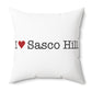 I Heart Sasco Hill. Spun Polyester Square Pillow