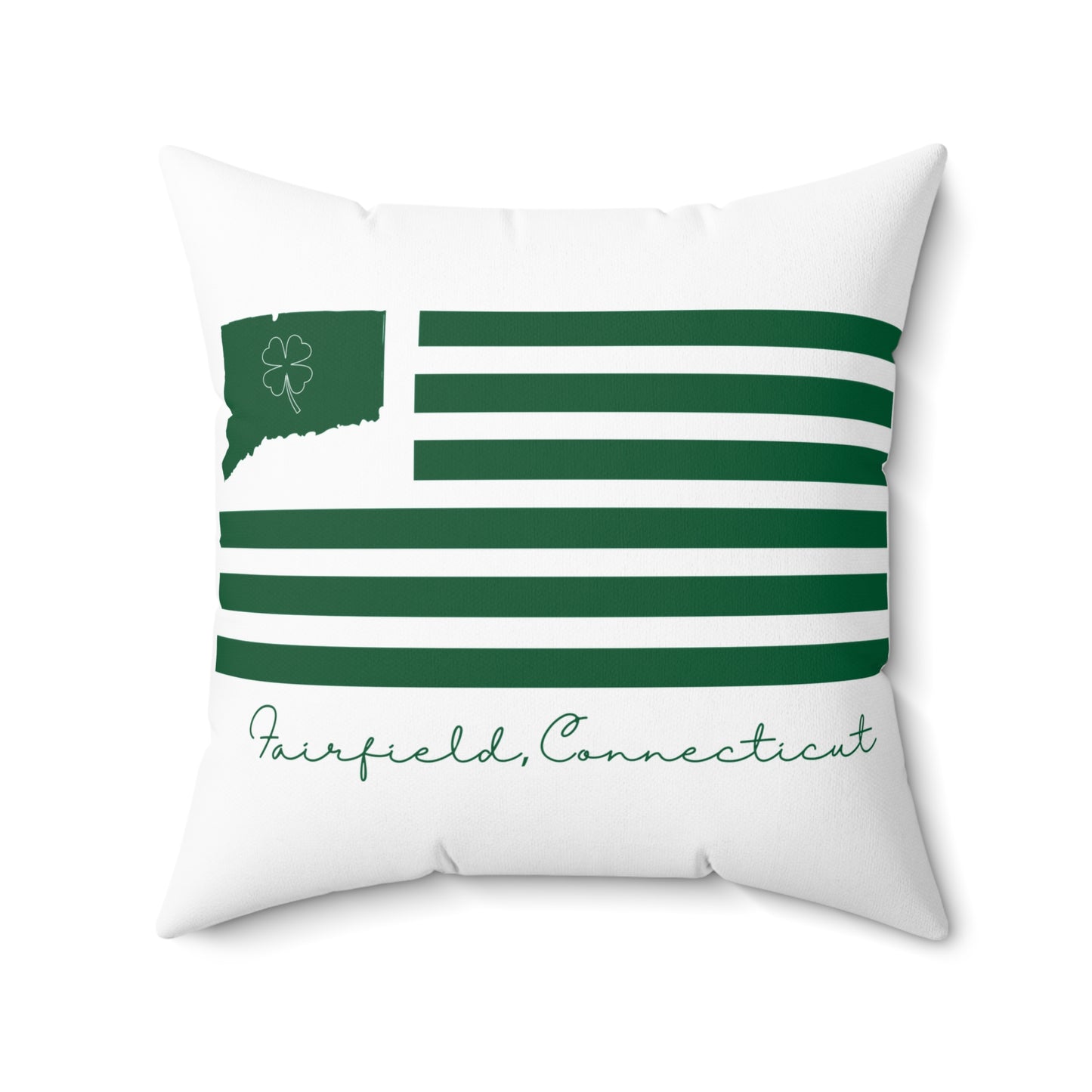 Fairfield Connecticut St Patrick’s Day Flag Spun Polyester Square Pillow