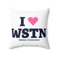 I Heart WSTN Spun Polyester Square Pillow