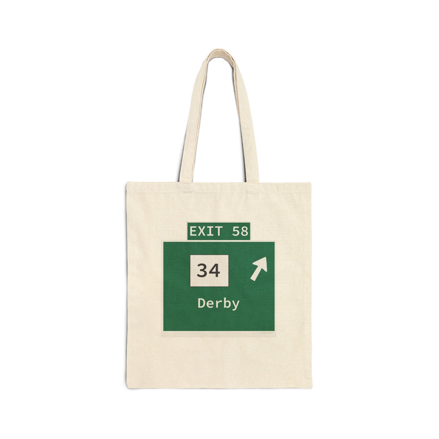 Vintage WCP Exit 58 Sign Cotton Canvas Tote Bag