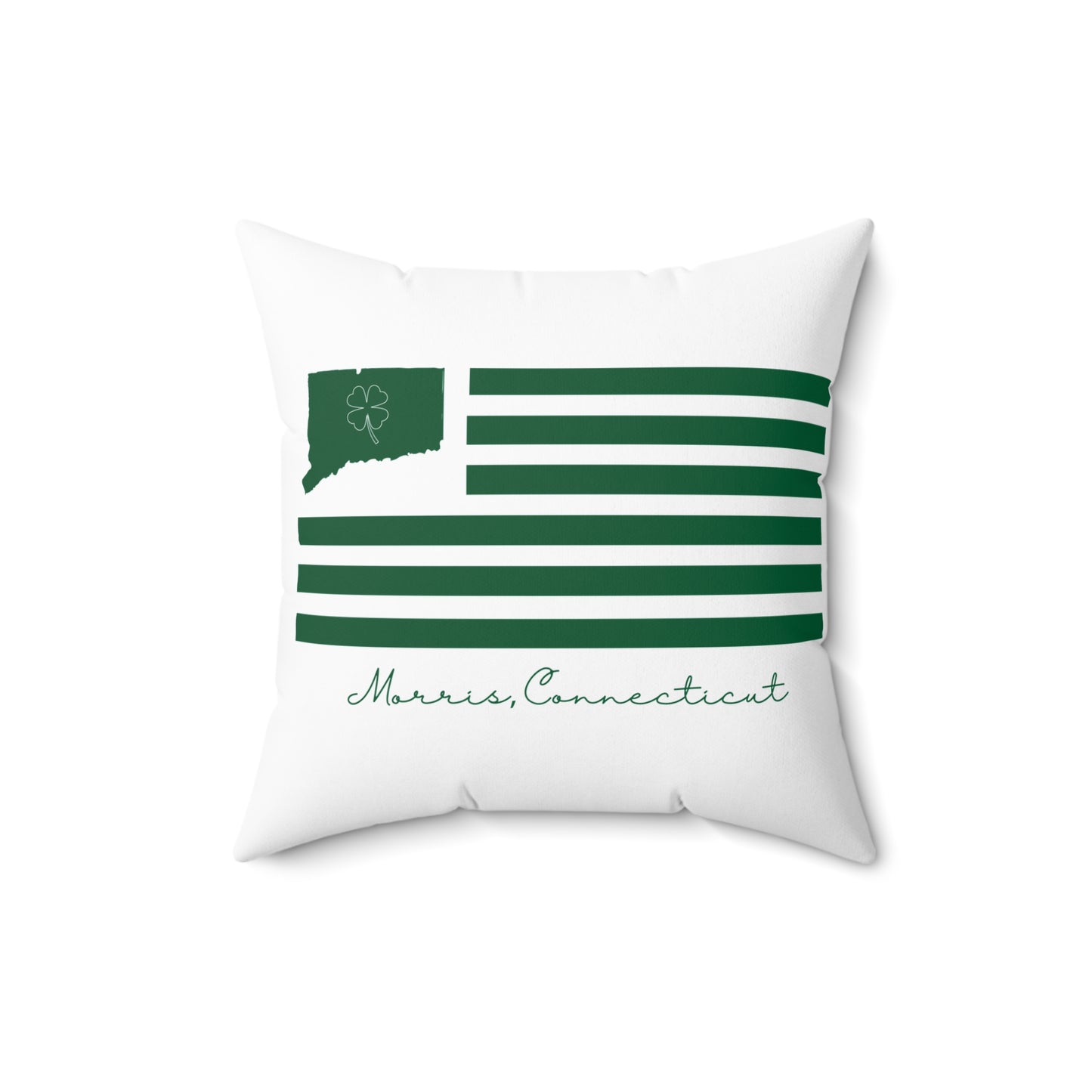 Morris Connecticut St. Patrick’s Day Flag Spun Polyester Square Pillow