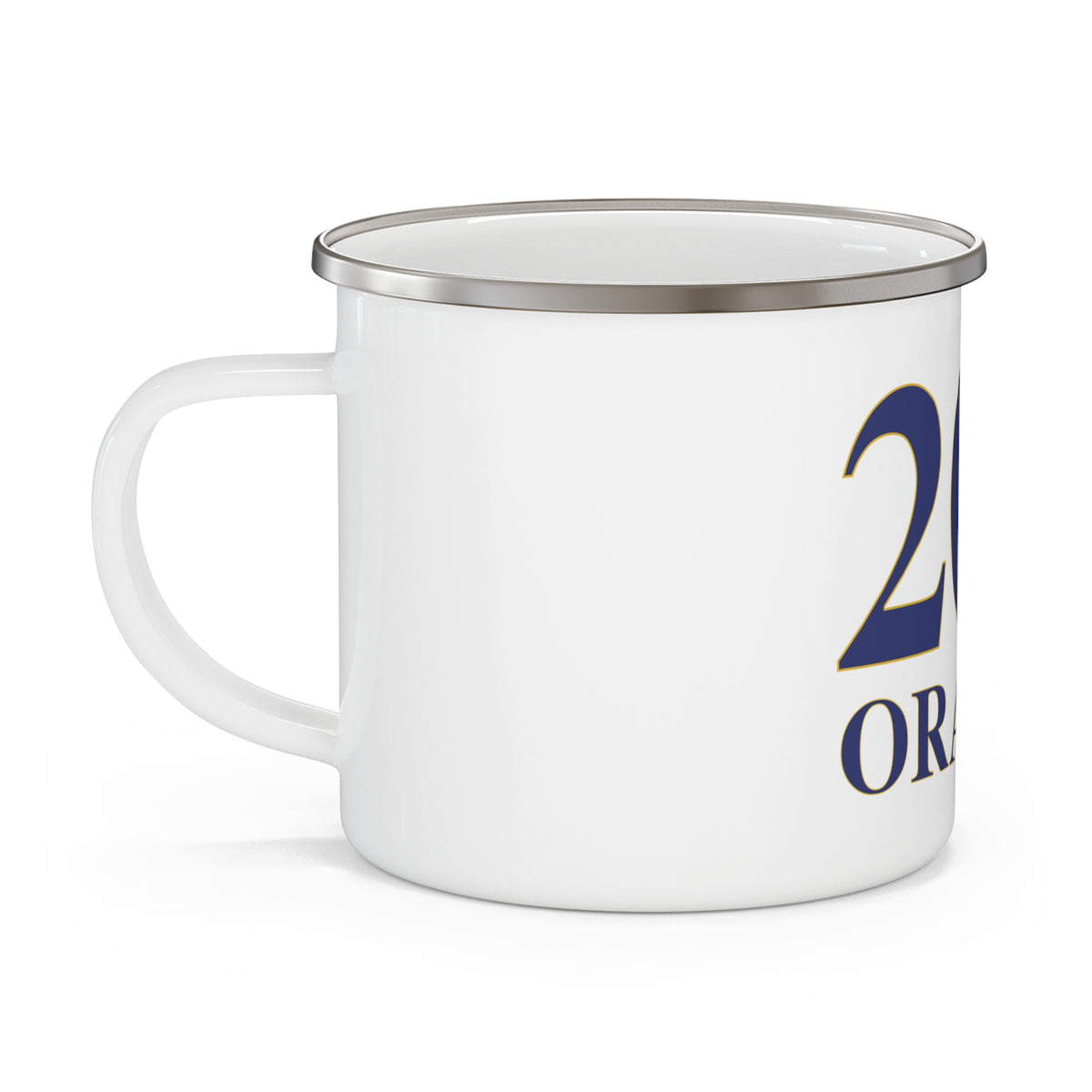 203 Orange Enamel Camping Mug