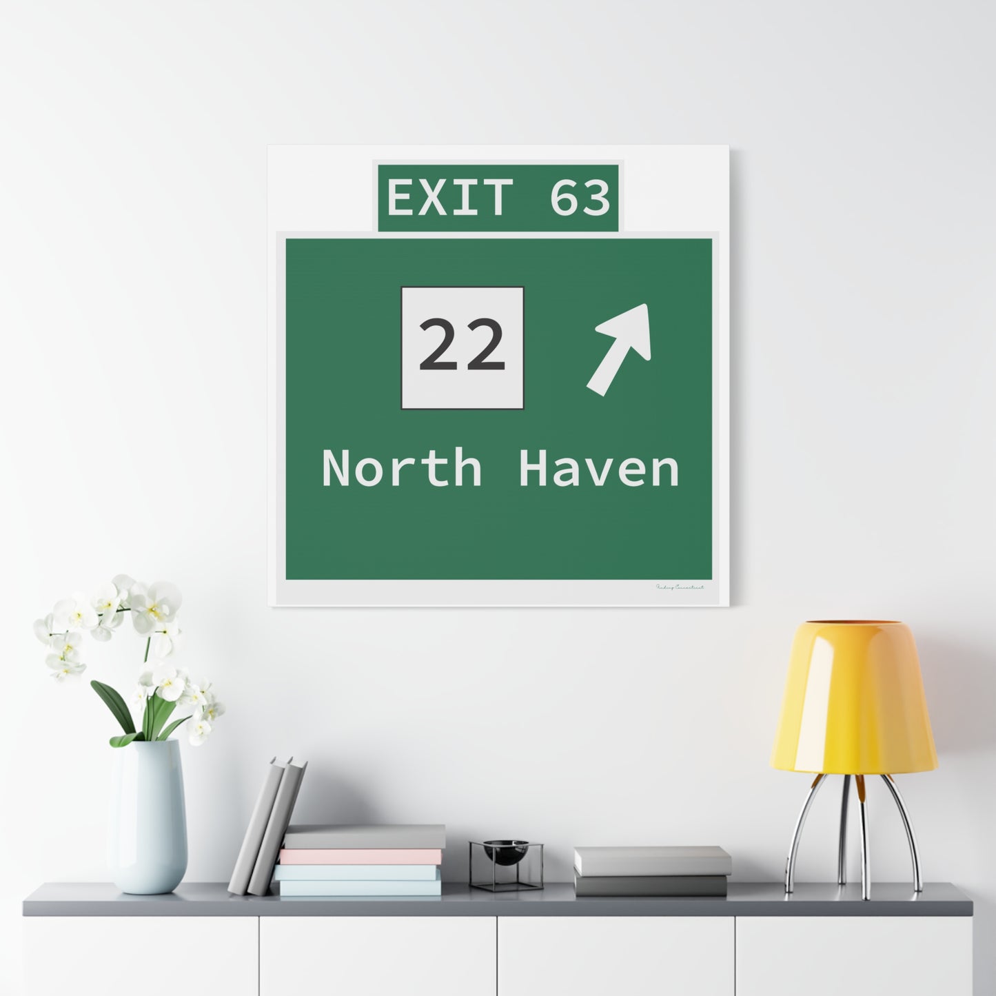 Vintage WCP Exit 63 Sign Matte Canvas, Stretched, 1.25"
