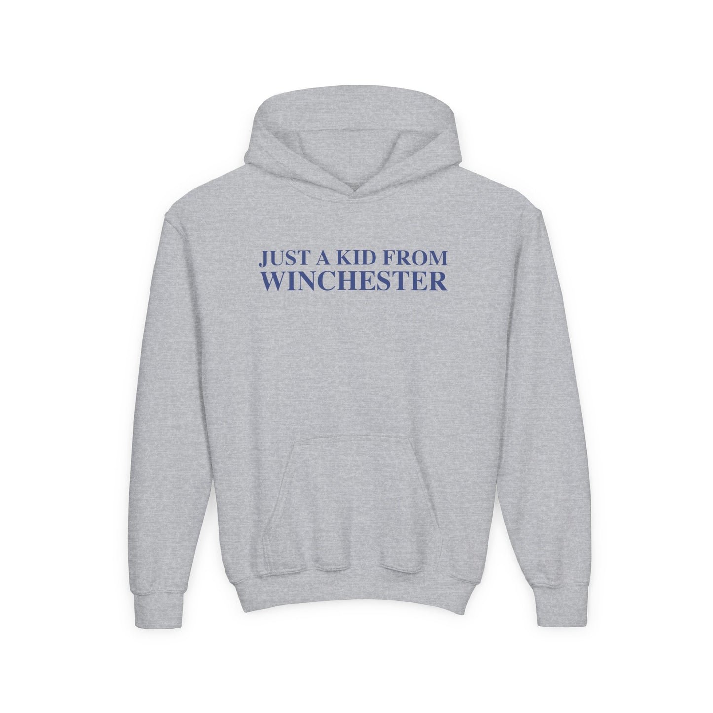 Just a kid from Winchester Youth Heavy Blend Hooded Sweatshirt