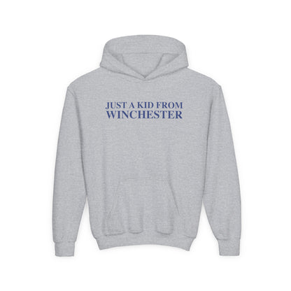 Just a kid from Winchester Youth Heavy Blend Hooded Sweatshirt