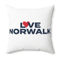 Love Norwalk Spun Polyester Square Pillow