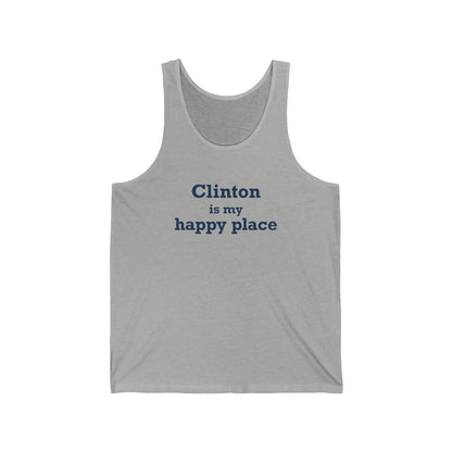 Clinton is My Happy Place Unisex Jersey Tank Top