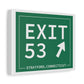Vintage Exit 53  Merritt Parkway Sign Matte Canvas, Stretched, 1.25"