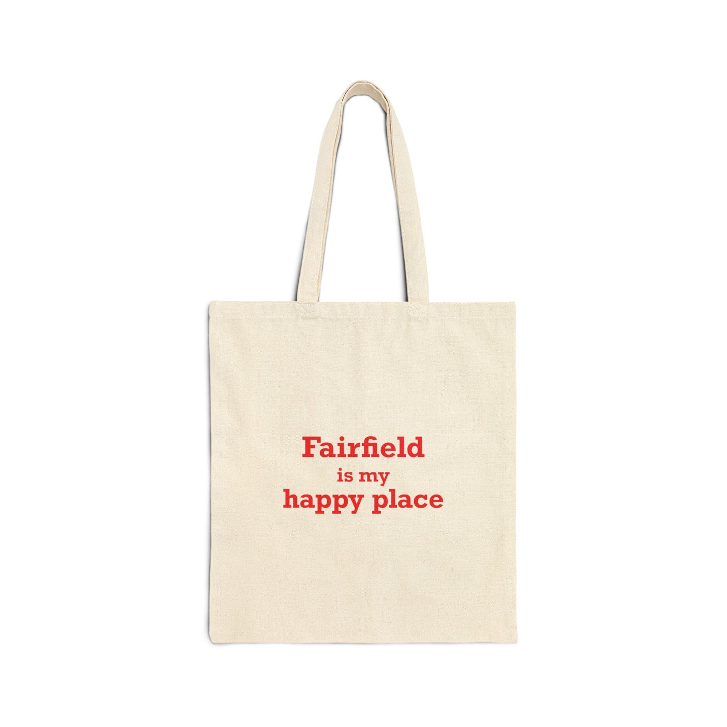 Fairfield Is My Happy Place Cotton Canvas Tote Bag