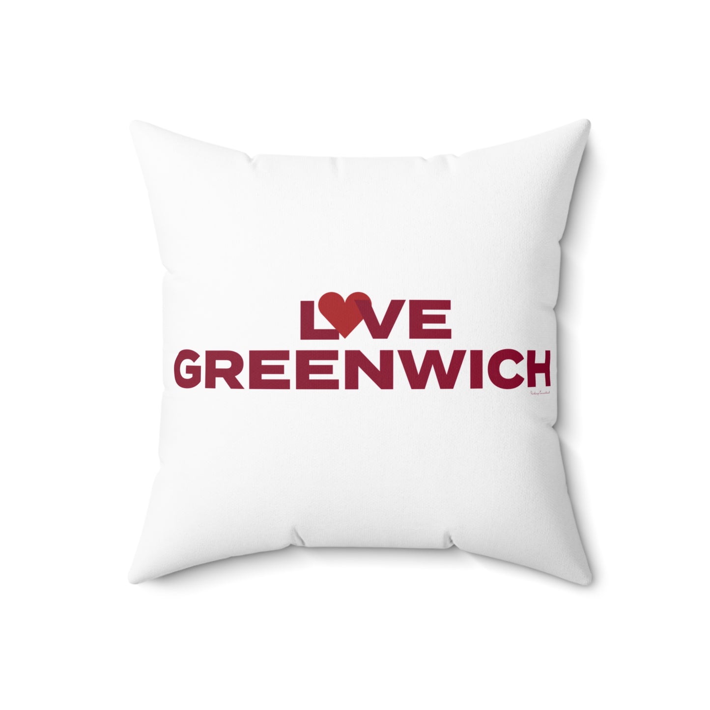 Love Greenwich Spun Polyester Square Pillow