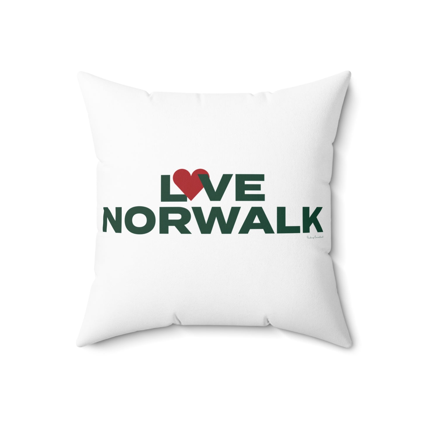 Love Norwalk Spun Polyester Square Pillow