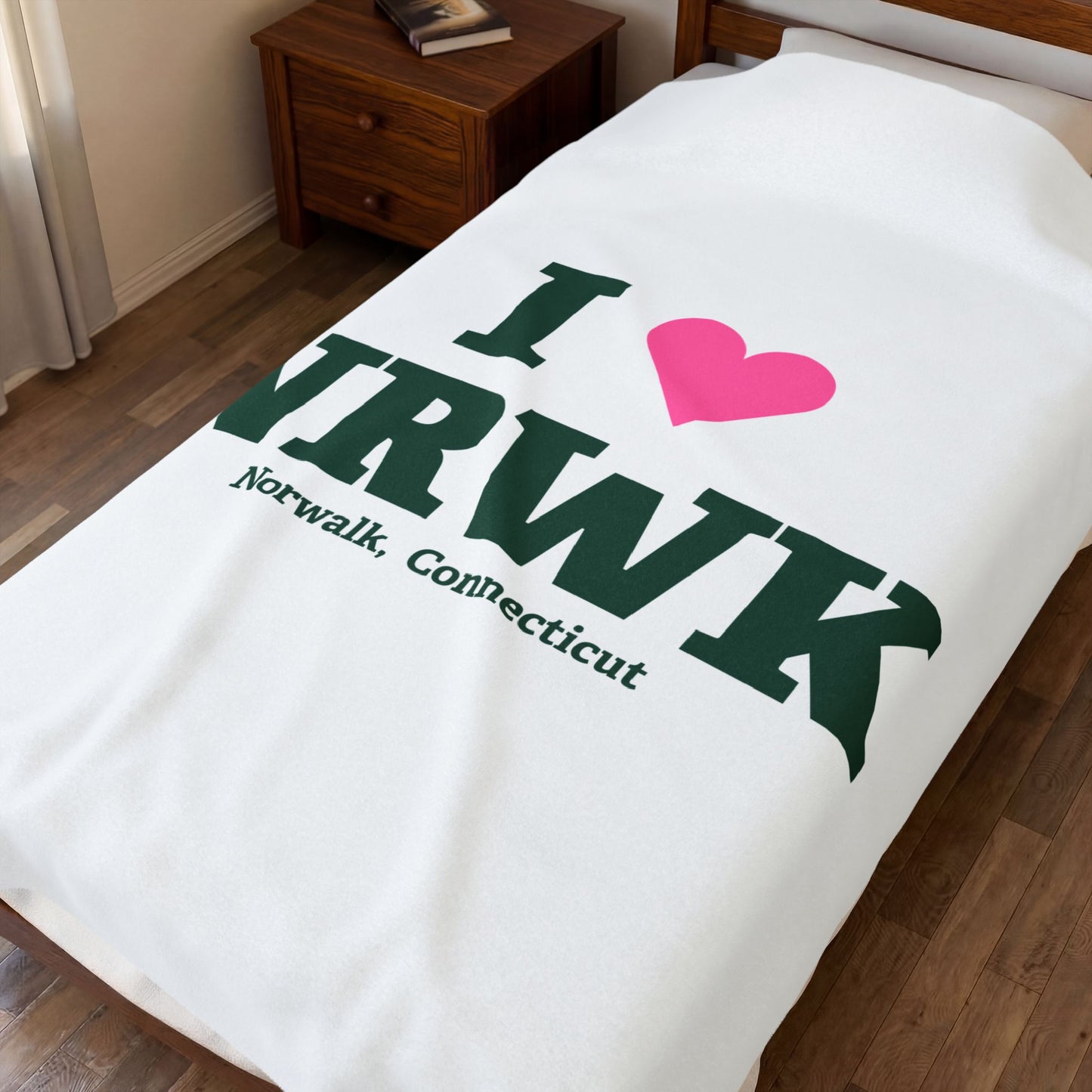 I Heart NRWK Velveteen Plush Blanket