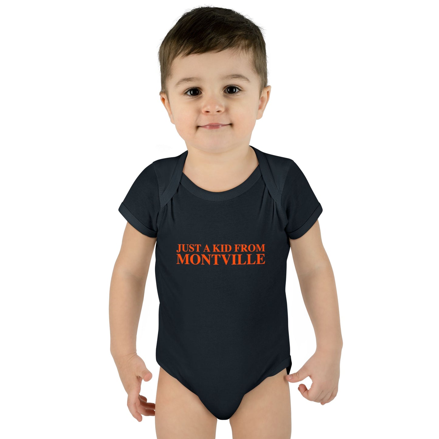 Just a kid from Montville Infant Baby Rib Bodysuit