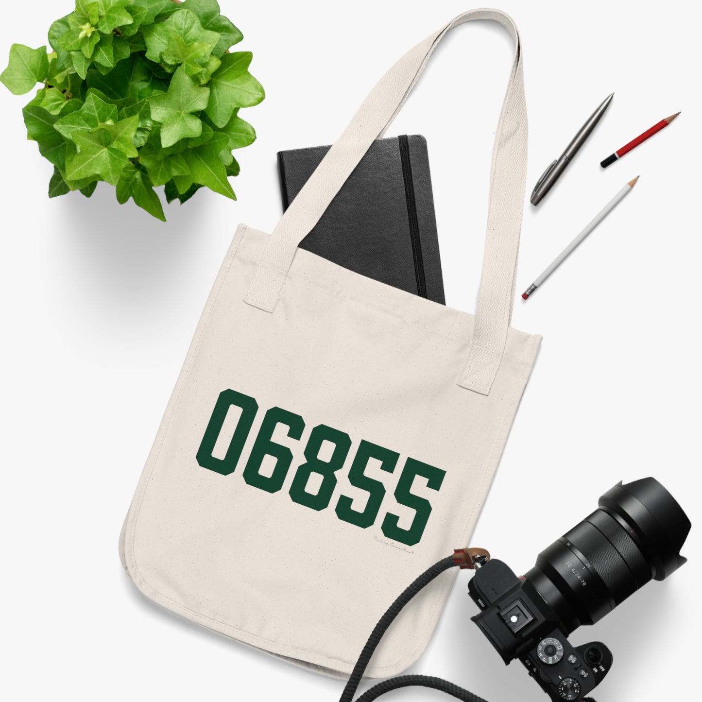 06855 Norwalk Connecticut Zip Code Organic Canvas Tote Bag