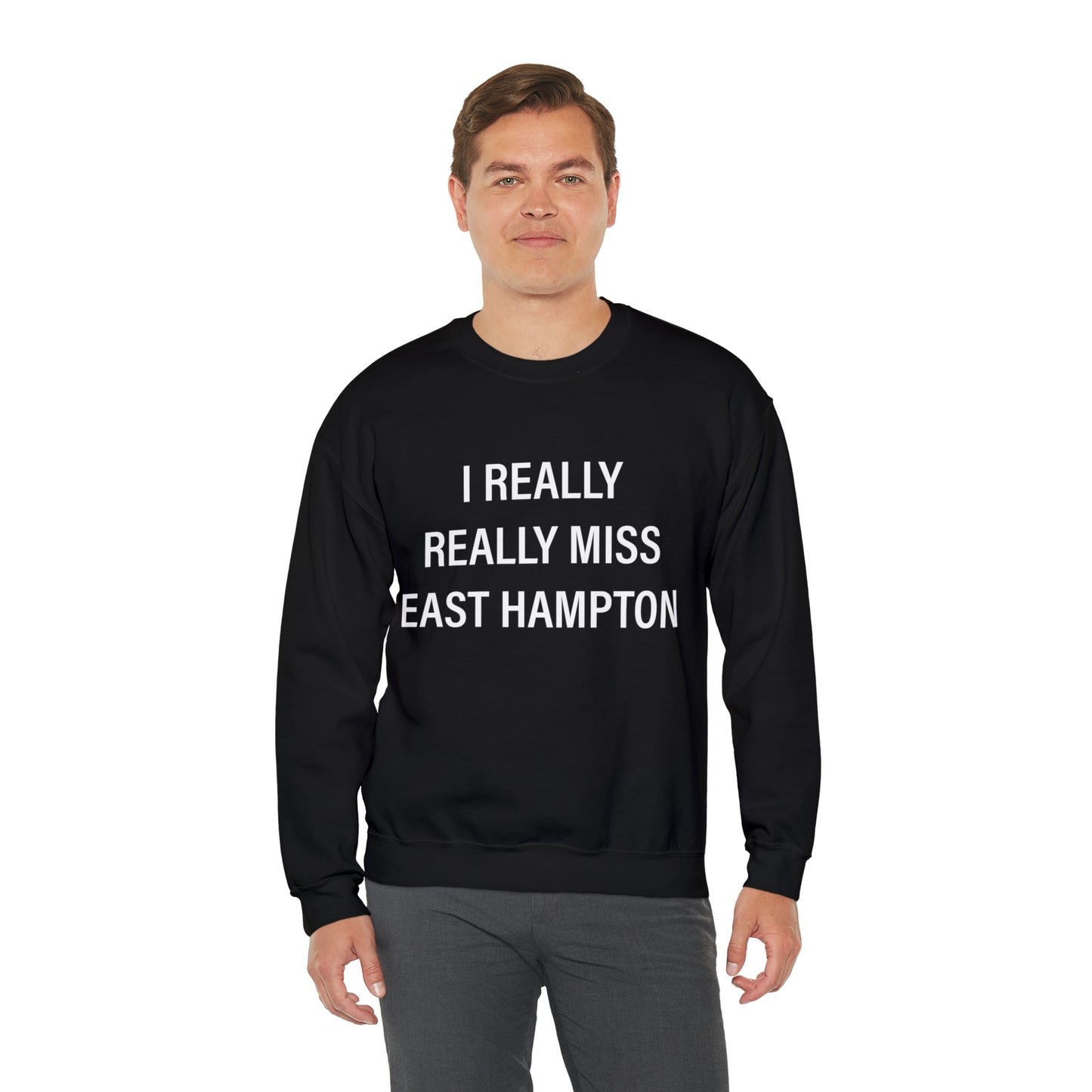 I Really Really Miss East Hampton (white) Unisex Heavy Blend™ Crewneck Sweatshirt