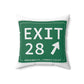 Vintage Exit 28 Merritt Parkway Sign Spun Polyester Square Pillow