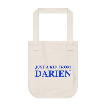 Just a kid from Darien Organic Canvas Tote Bag