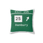 Vintage Merritt Parkway Exit 49N Sign Spun Polyester Square Pillow