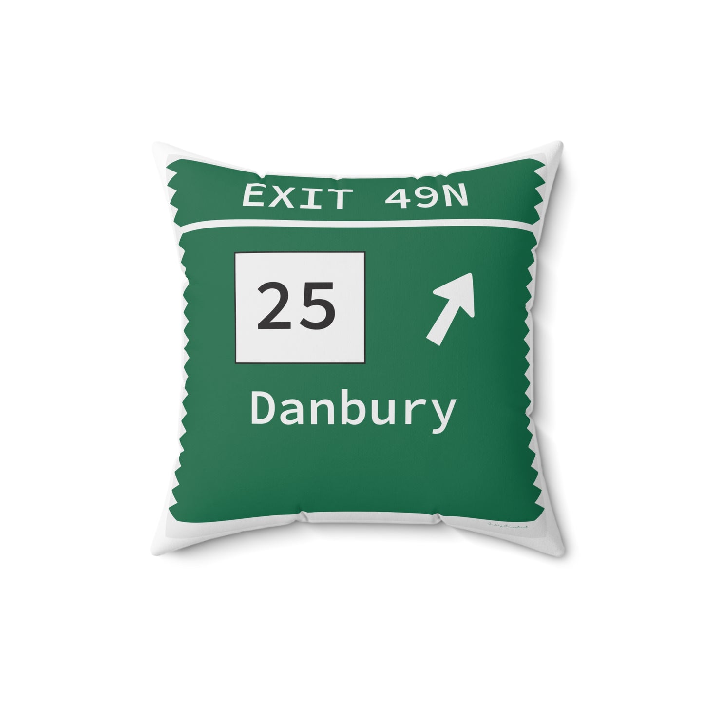 Vintage Merritt Parkway Exit 49N Sign Spun Polyester Square Pillow