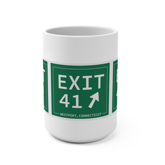 Vintage Exit 41 Merritt Parkway Sign Mug 15oz