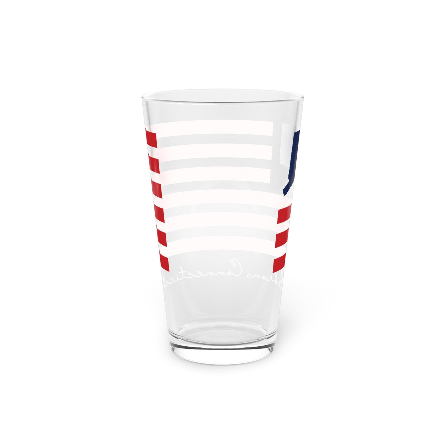 Hebron Connecticut Flag Pint Glass, 16oz