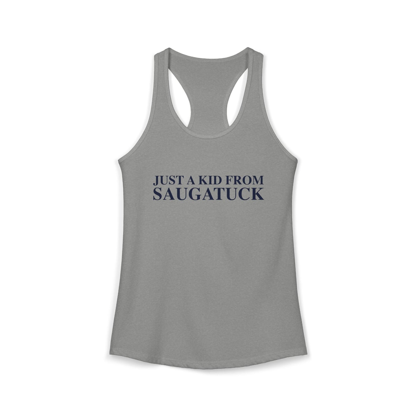 Just a kid from Saugatuck Women's Ideal Racerback Tank Top