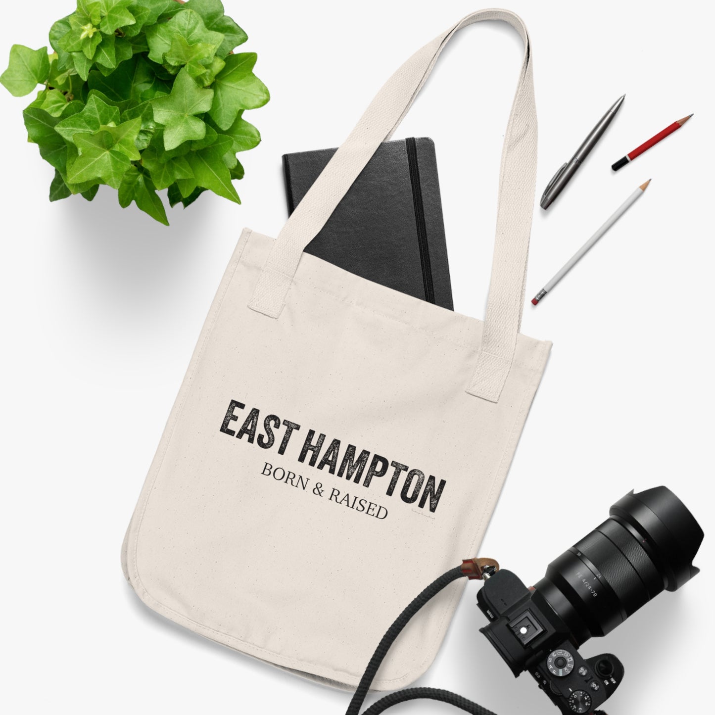 East Hampton Born & Raised Organic Canvas Tote Bag