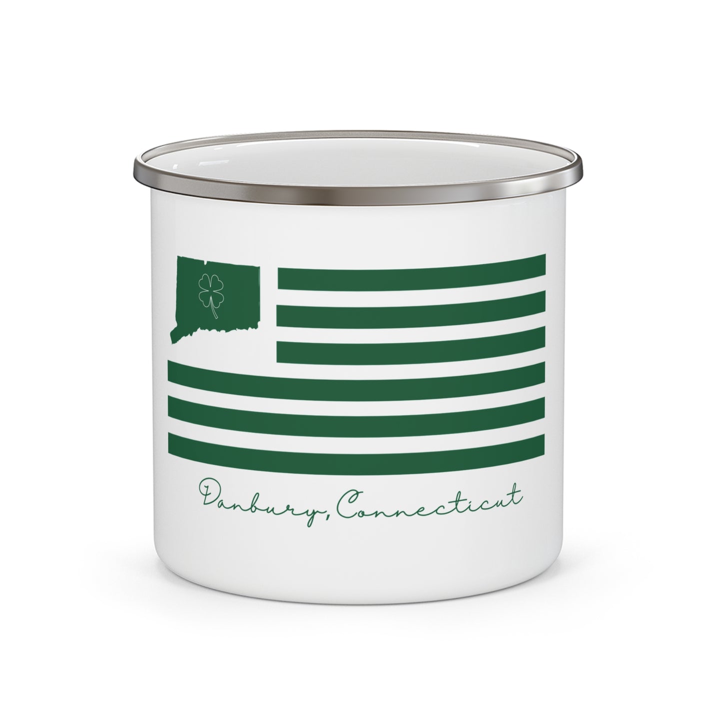 Danbury Connecticut St Patrick’s Day Flag Enamel Camping Mug