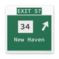 Vintage WCP Exit 57 Sign Matte Canvas, Stretched, 1.25"