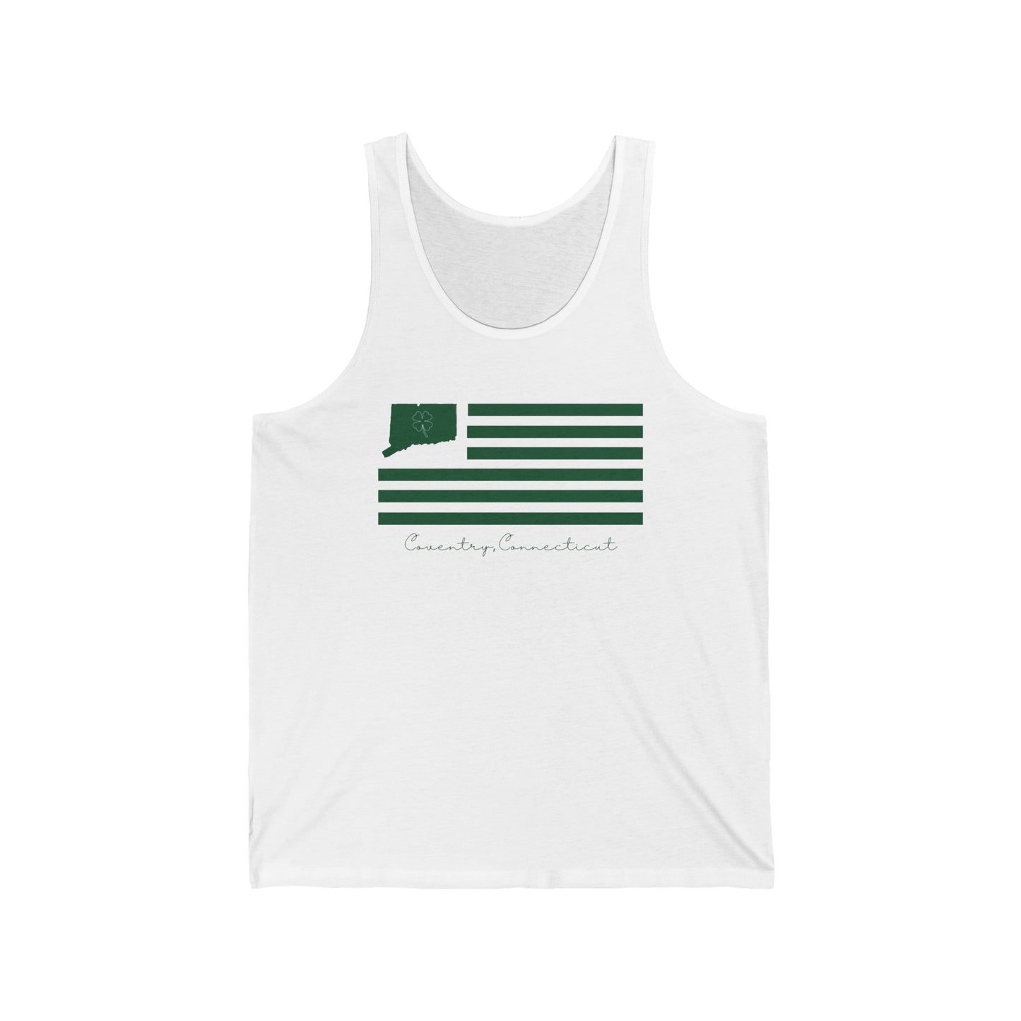 Coventry Connecticut St. Patrick’s Day Flag Unisex Jersey Tank Top