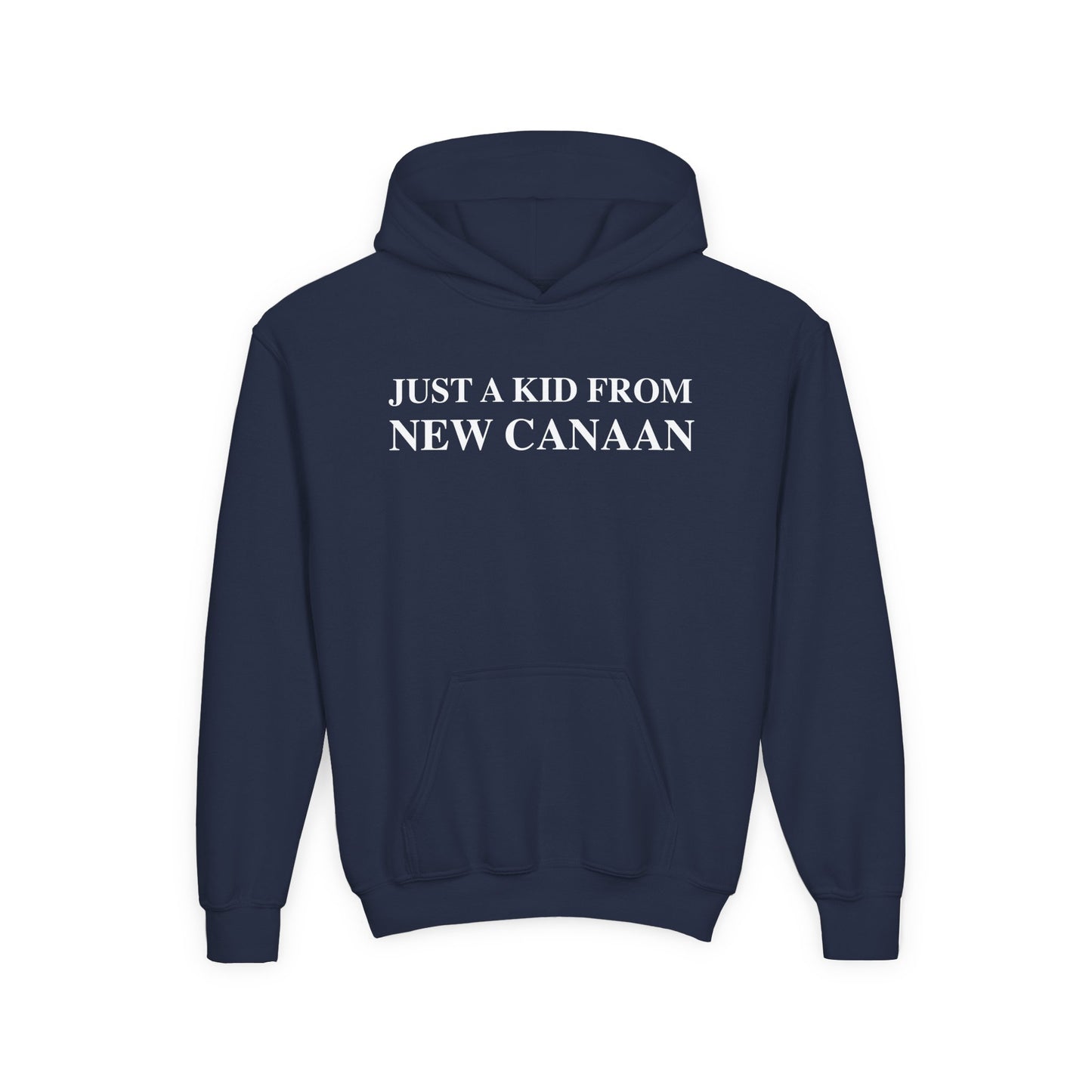 Just a kid from New Canaan Youth Heavy Blend Hooded Sweatshirt