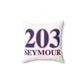 203 Seymour Red White & Blue Spun Polyester Square Pillow