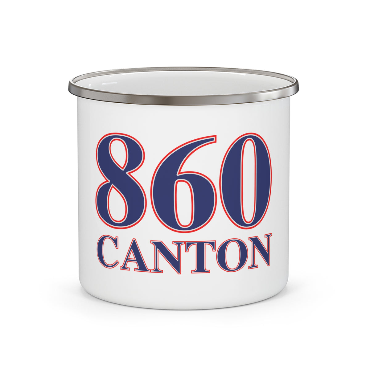 860 Canton Red, White & Blue Enamel Camping Mug
