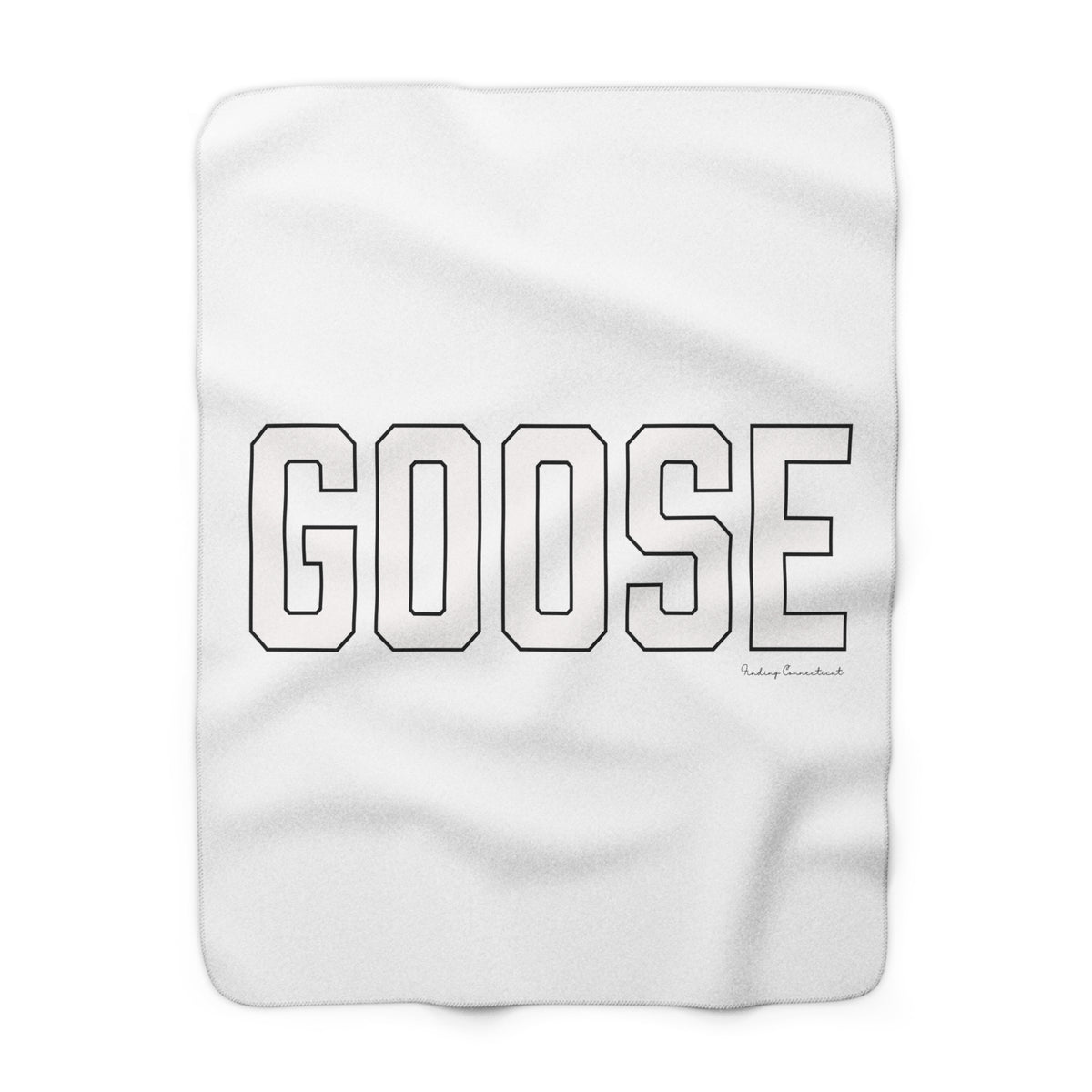Goose Zip Code White & Black Sherpa Fleece Blanket