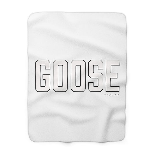 Goose Zip Code White & Black Sherpa Fleece Blanket