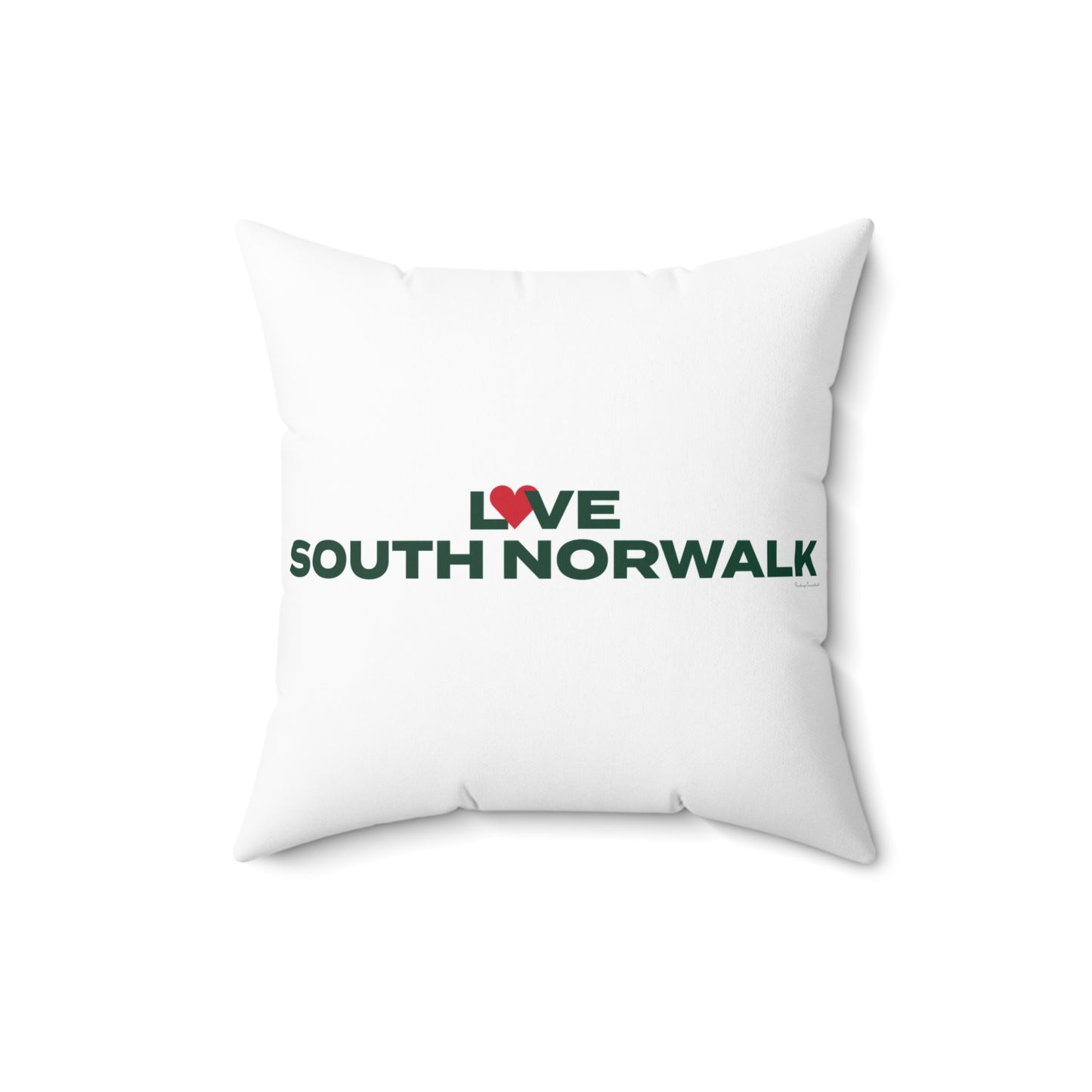Love South Norwalk Spun Polyester Square Pillow