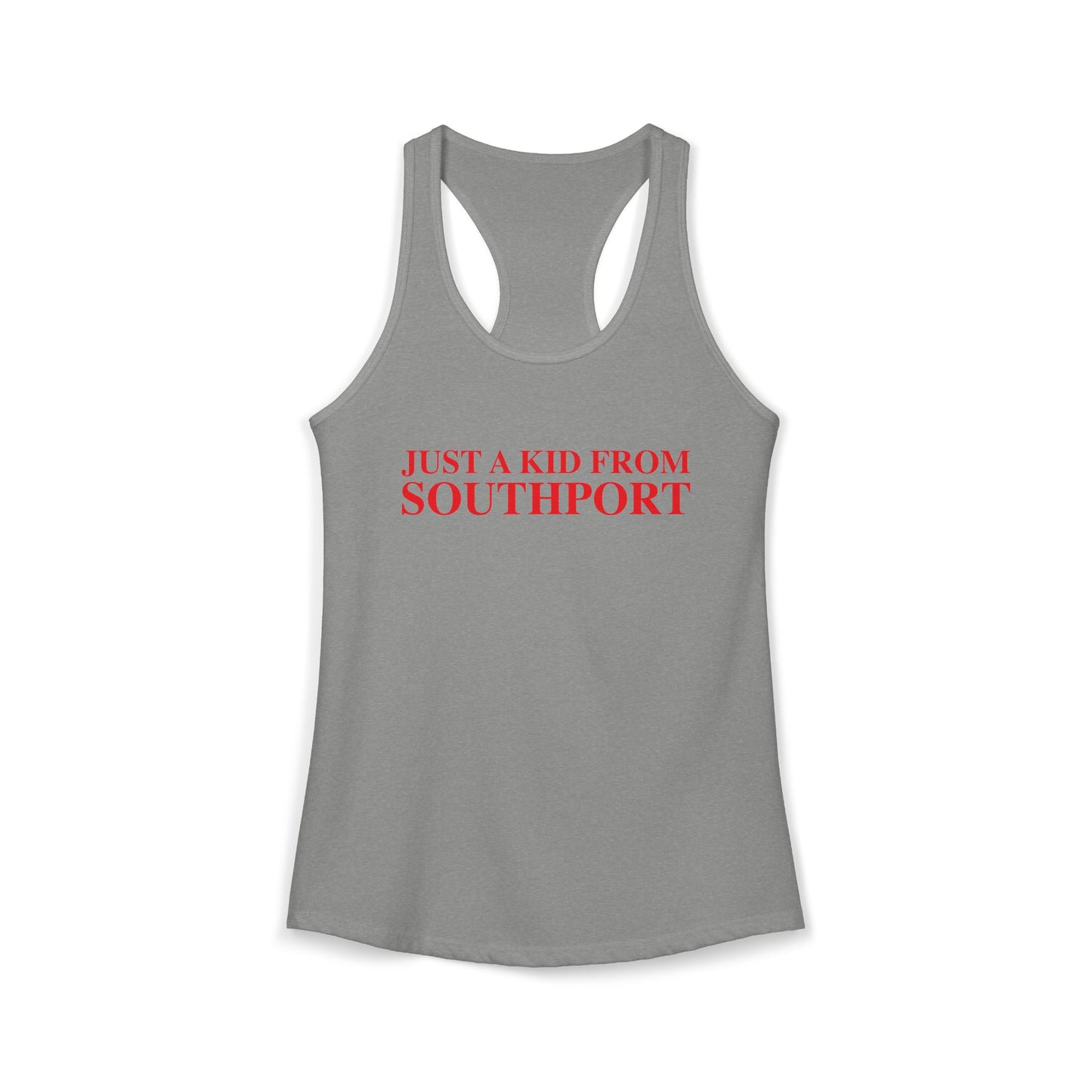 Just a kid from Southport Women's Ideal Racerback Tank Top