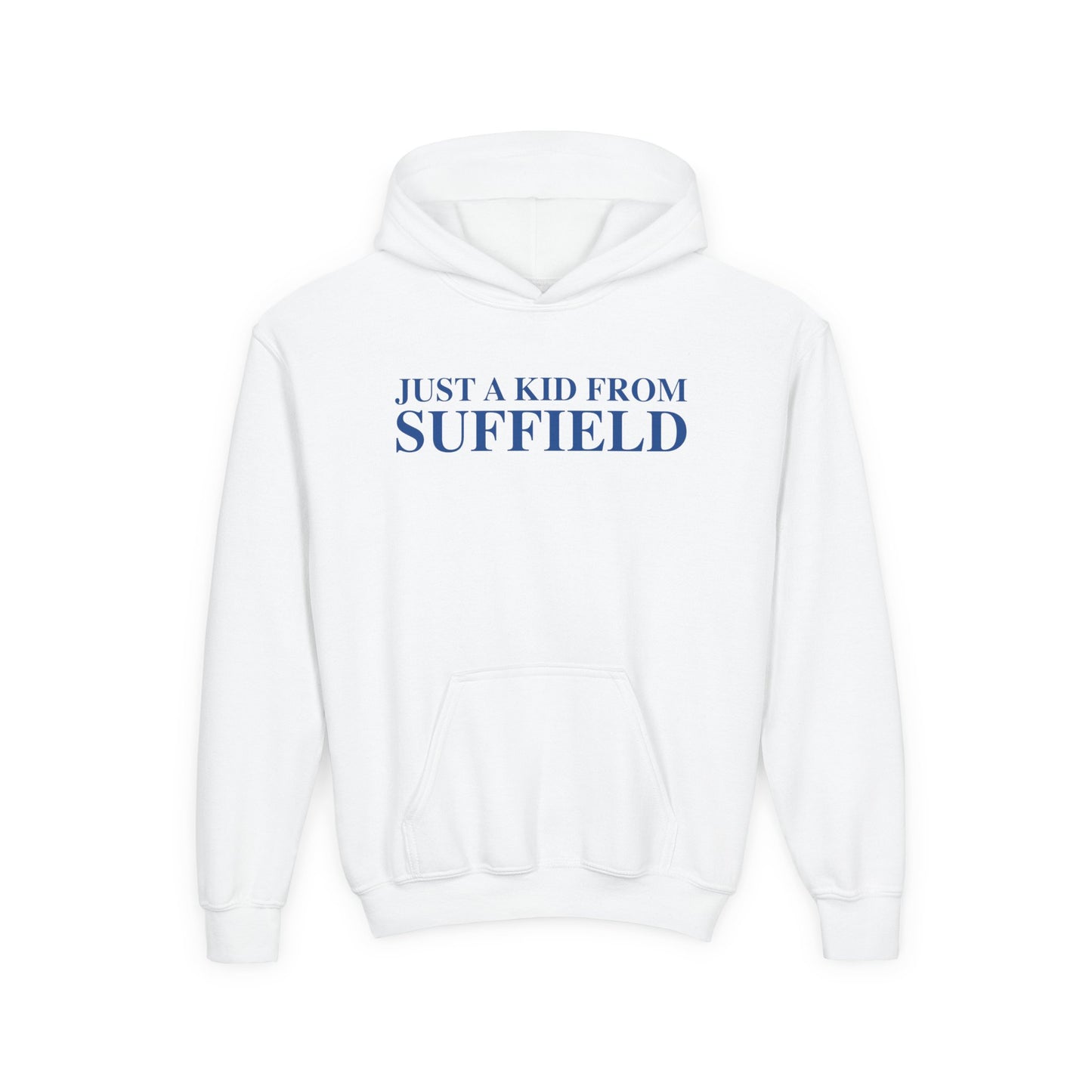Just a kid from Suffield Youth Heavy Blend Hooded Sweatshirt