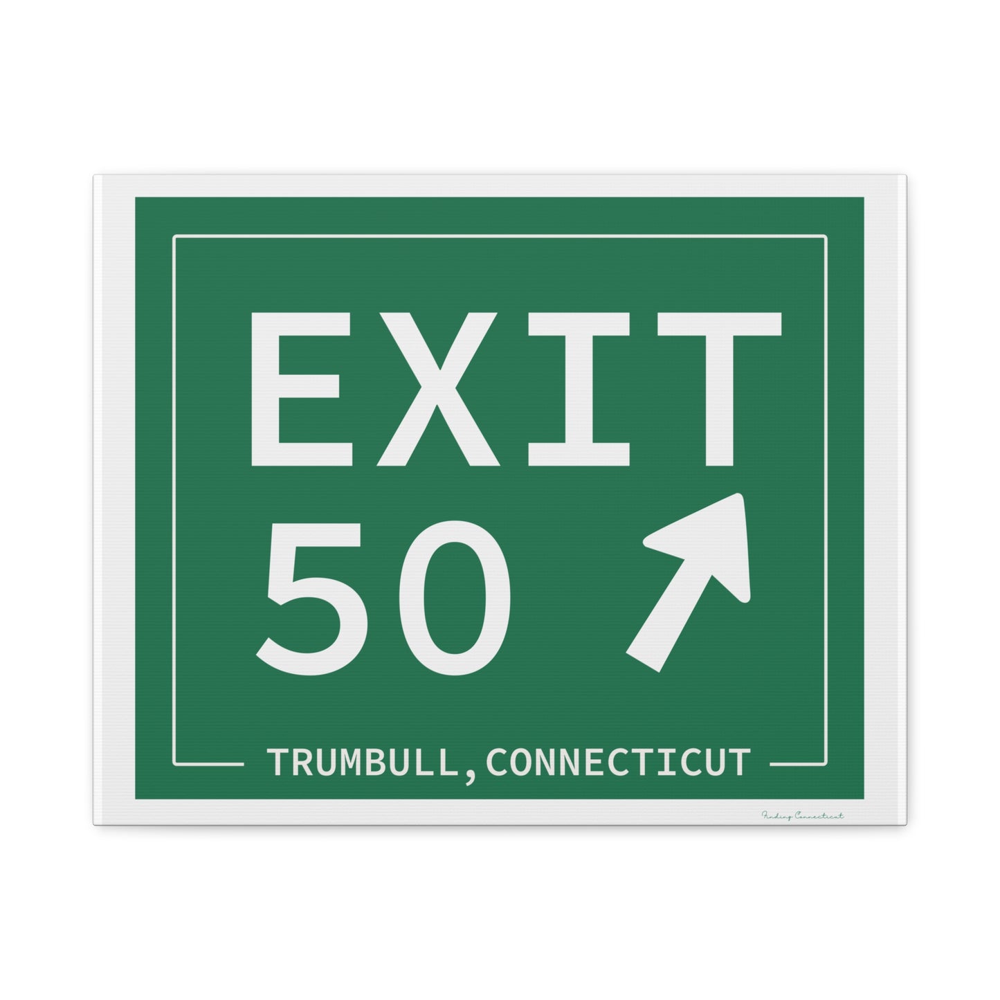 Vintage Exit 50  Merritt Parkway Sign Matte Canvas, Stretched, 1.25"