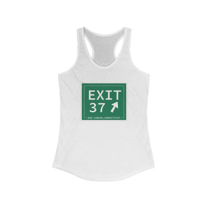 Vintage Exit 37 Merritt Parkway Sign Women's Ideal Racerback Tank Top